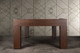 Short wide view of the Doc & Holliday Paula Parsons Slate Pool Table in Antique Coffee, highlighting the square Parsons legs and handcrafted wood finish. Short wide view of the Doc & Holliday Paula Parsons Slate Pool Table in Antique Coffee, highlighting the square Parsons legs and handcrafted wood finish.